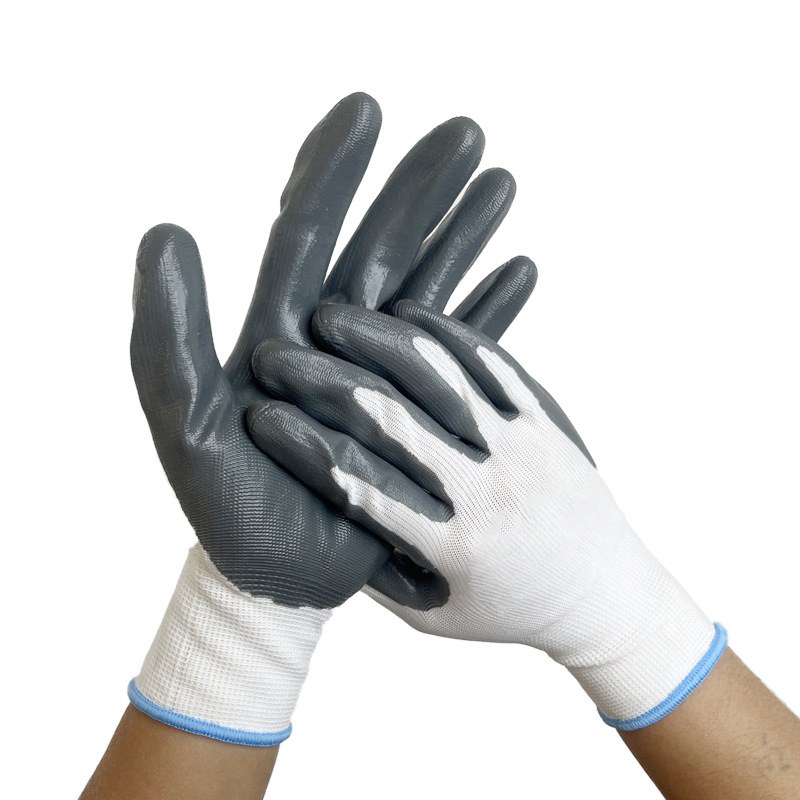 13 Gauge Polyester Knitted With Nitrile Coated Work Gloves 02