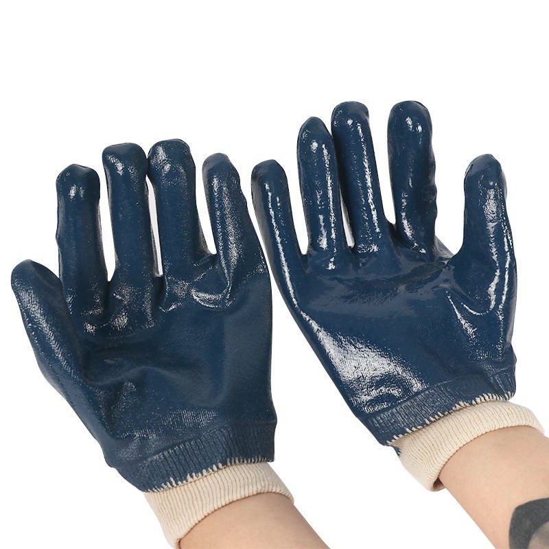 Blue Nitrile Gloves Chemical Resistant Heavy Duty Work Gloves 03