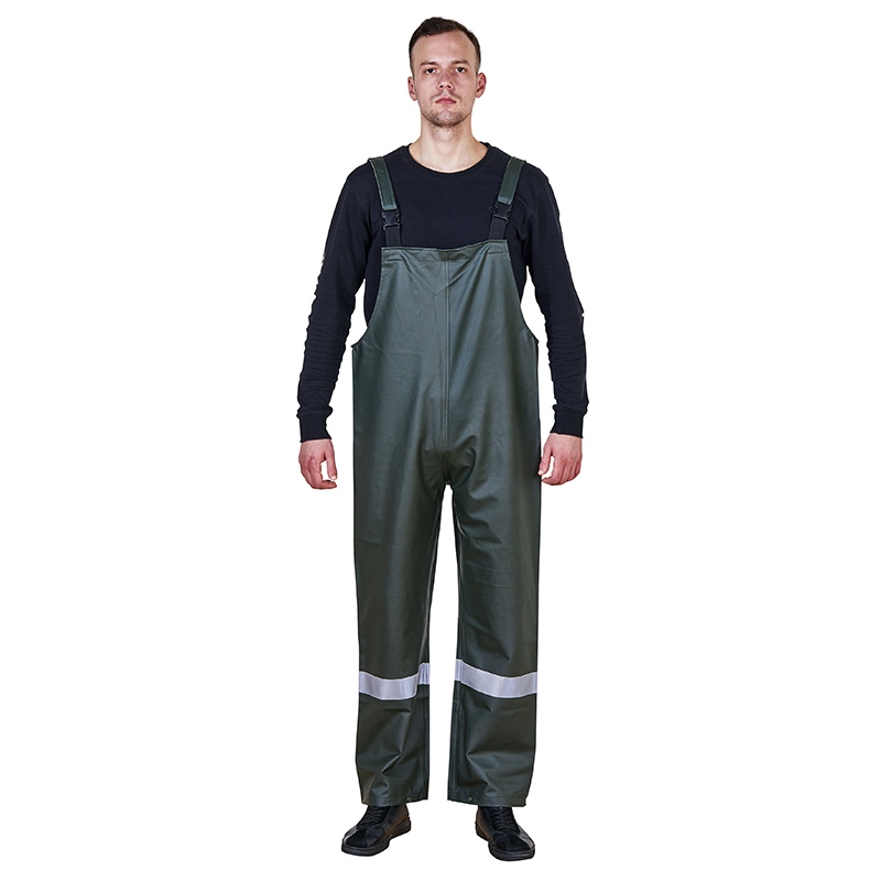 Rain Suit Hooded With Bib Pants With HighVisible Reflective Tape 02