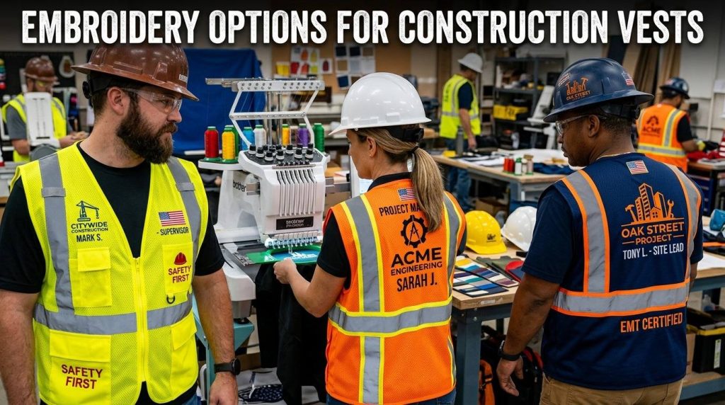 Embroidery Options for Construction Vests