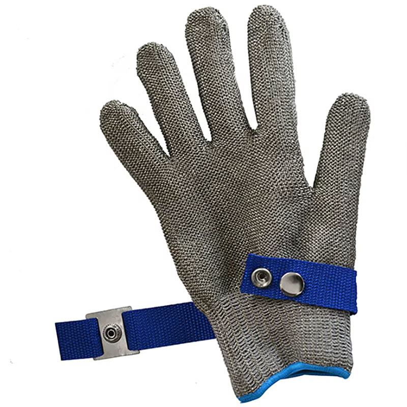 CE ANSI Stainless Steel Mesh Wire Cut resistant HPPE Butcher gloves03