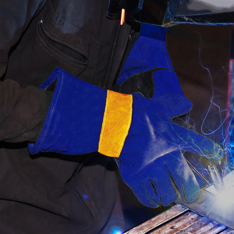 Kevlar lined heat resistant cow split welding gloves07